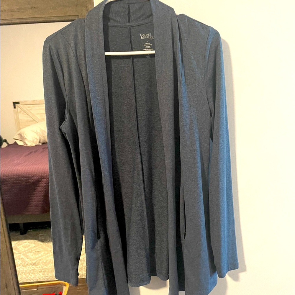 Market & Spruce active dusty blue open cardigan